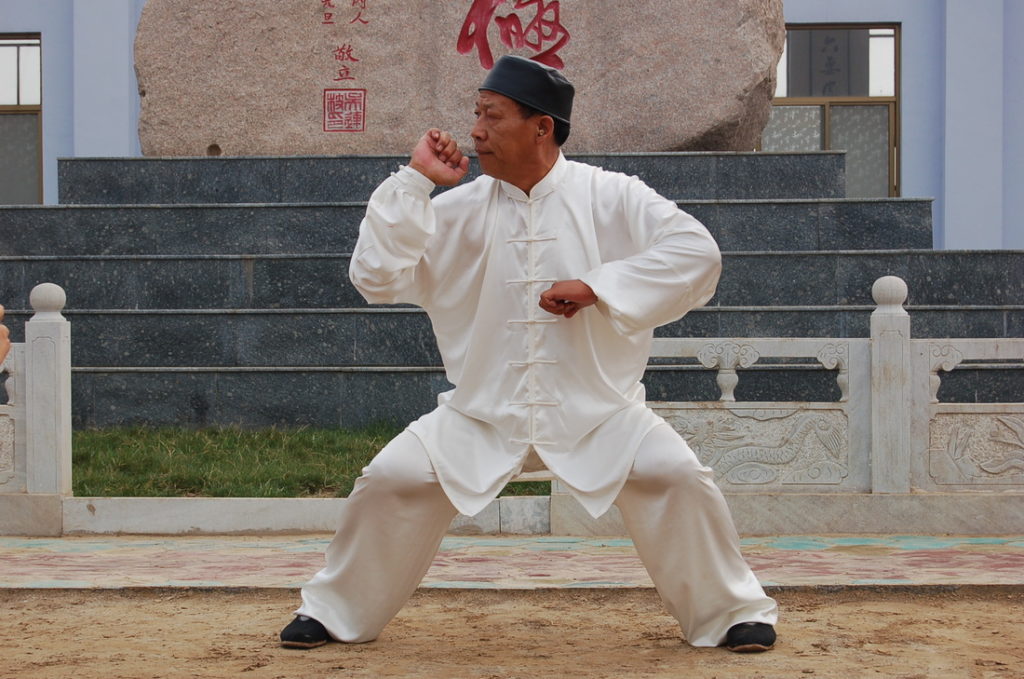 Majster Wu Lian-Zhi v tradičnom postoji koňa, typickom pre Bajiquan